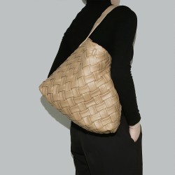 Soft leather woven tote bag, bucket bag, crossbody bag, mother bag