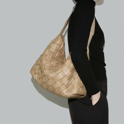 Soft leather woven tote bag, bucket bag, crossbody bag, mother bag