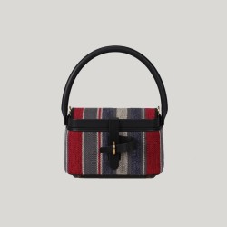 Medium striped basket bag, niche original bag, light luxury crossbody bag