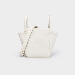 Basket bag, single shoulder crossbody bag, niche design, ingot bag, hand-held bucket bag