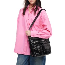 Journalist bag without gender, double shoulder, single shoulder, leather crossbody, large capacity mailman bag