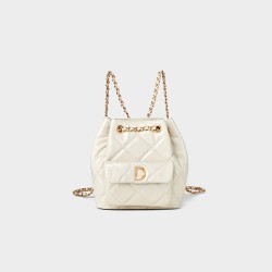 Bucket bag with diamond check backpack travel backpack