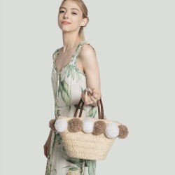 Handbag trendy hairball woven bag