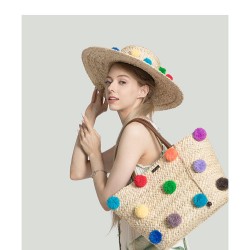 Hand-woven changing bag baby bag solid color straw