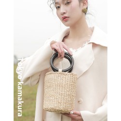 Bucket bag resort straw bag hand-held new