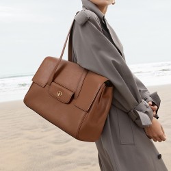 Plant-tanned leather tote briefcase can hold 14-inch computer large-capacity single-shoulder commuter Tote