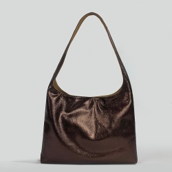A leather glitter shoulder bag