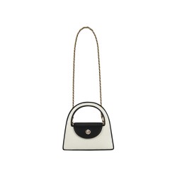 Compact handbag in black and white contrasting fashion