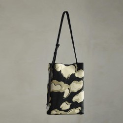 Cowhide Handheld Knitted Pattern Shoulder Bag