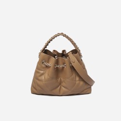 Leather Diamond Chain Bag, Bucket Bag, Handbag