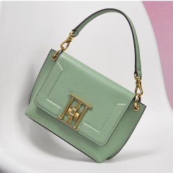 Leather women's handbag, single shoulder crossbody bag, small square bag