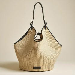Grass woven beach bag with large capacity tote